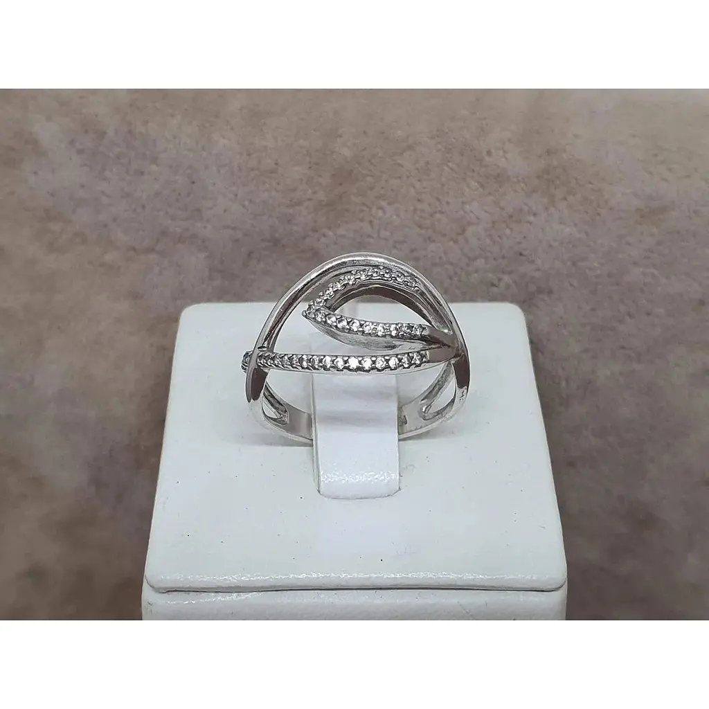 Срібне кільце Агні ОКТАВА з фіанітами. 1163/1Р-CZ 17,5 - фото 5