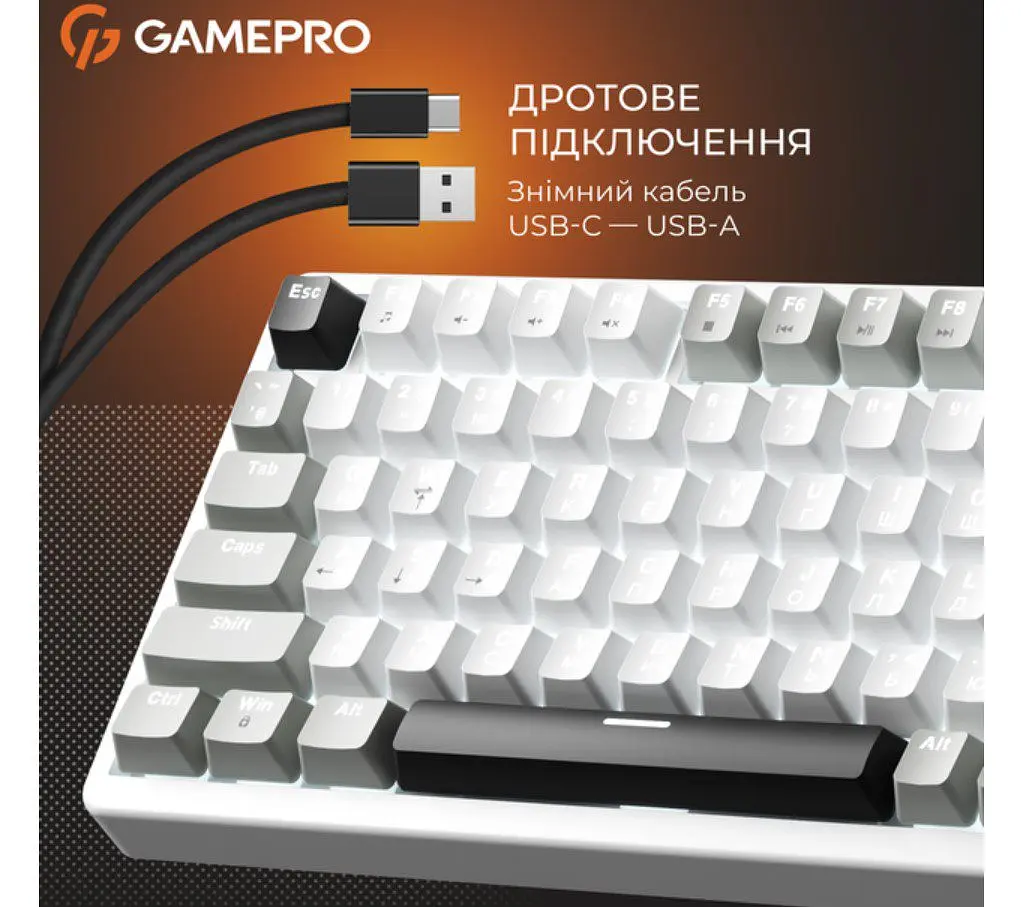 Клавіатура ігрова механічна GamePro GPMK-126 Genesis Silver light USB Red Swich Hot-Swap N-KRO Grey - фото 11