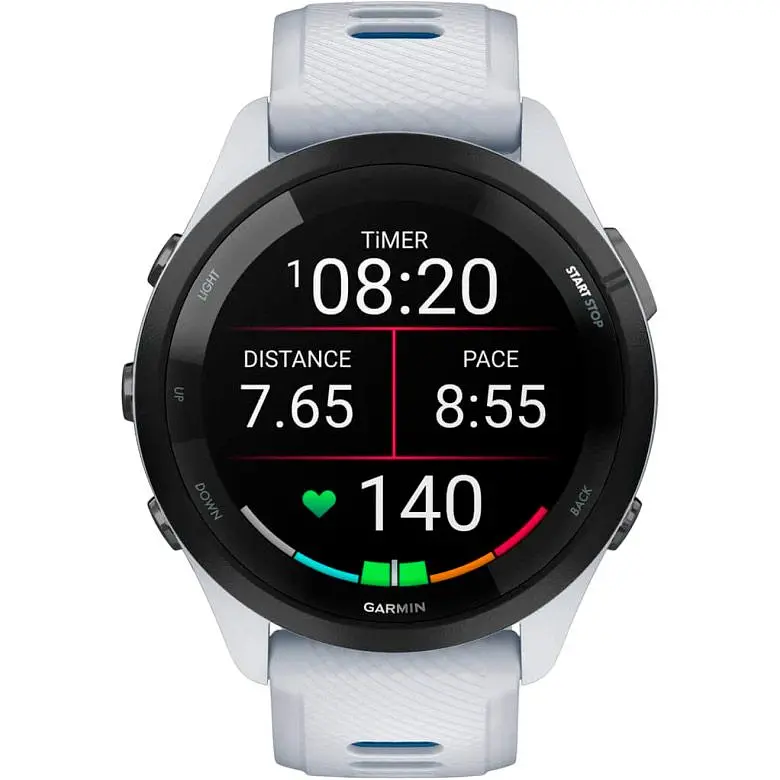 Смарт-годинник Garmin Forerunner 265 Black Bezel with Whitestone Case and Whitestone/Tidal Blue Silicone Band (010-02810-01) [89366] - фото 2