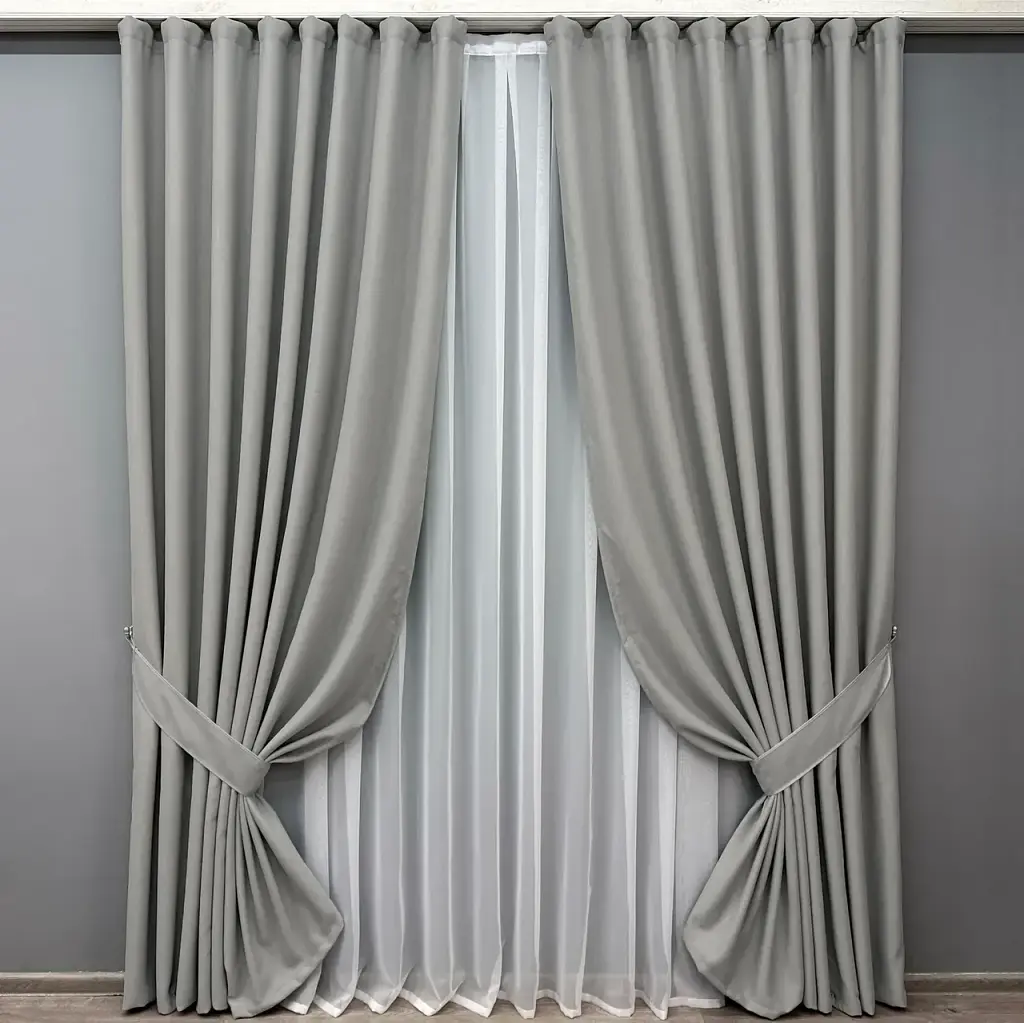 Комплект штор VR-Textil Scandi блэкаут 2 шт 150x270 см серый (1900ш) - фото 2