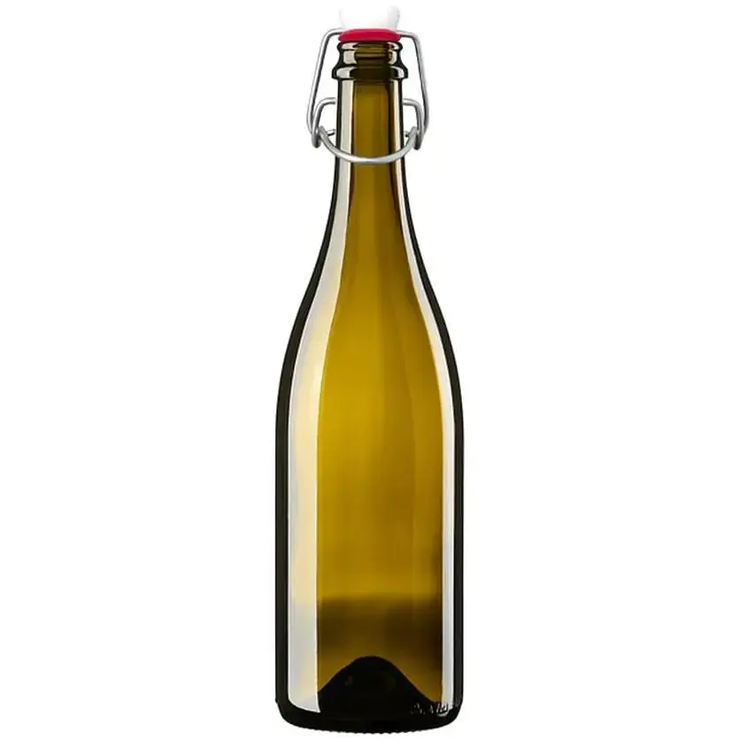 Пляшка для вина Mazhura Sparkling з бугельним корком 750 мл зелена (mz727751)