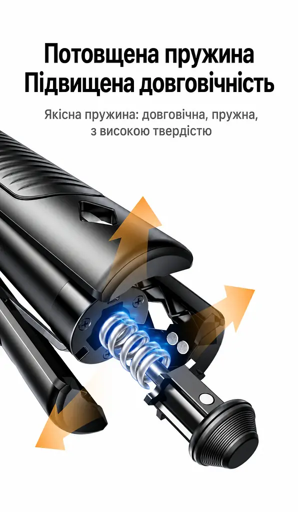 ТЕСТ Телескопічна селфі-палиця зі штативом UGREEN LP1017 до 1,65 м зі знімним акумуляторним Bluetooth-пультом з керуванням фото й відеозаписом та масштабом і гортанням та відтворенням і гучністю з автоматичним розкриттям ніжок при встановленні на землю для смартфонів 4–7,2″ з кріпленням 1/4″ для камер з холодним башмаком для мікрофона або освітлення для горизонтальної та вертикальної зйомки й зйомки вниз з дистанційним керуванням до 10 м з металевими розпірками 28,5 см у складеному стані чорна (95732) - фото 11