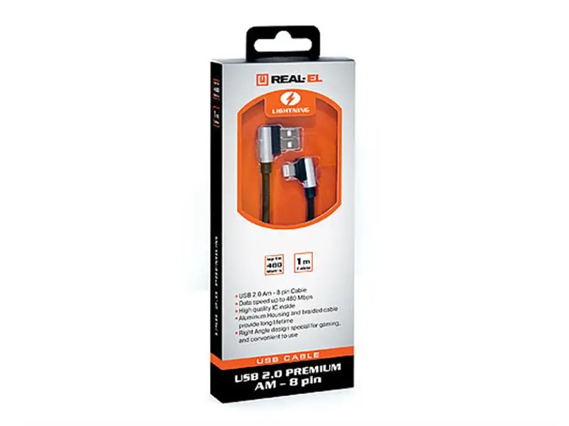 Кабель REAL-EL USB 2.0 AM to Lightning 1.0m Premium Black (EL123500034) - фото 4