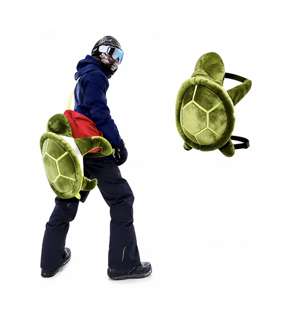 Захисна подушка-черепаха D&S Design Ski-Protector Mini Turtle розмір M 40×33 см захист спини та стегон для лиж і сноуборду зелено-жовта (SKU-257) - фото 6