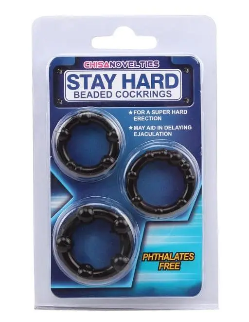 Набір 3 ерекційних кільця Stay Hard / Набір силіконових ерекційних кілець - фото 4