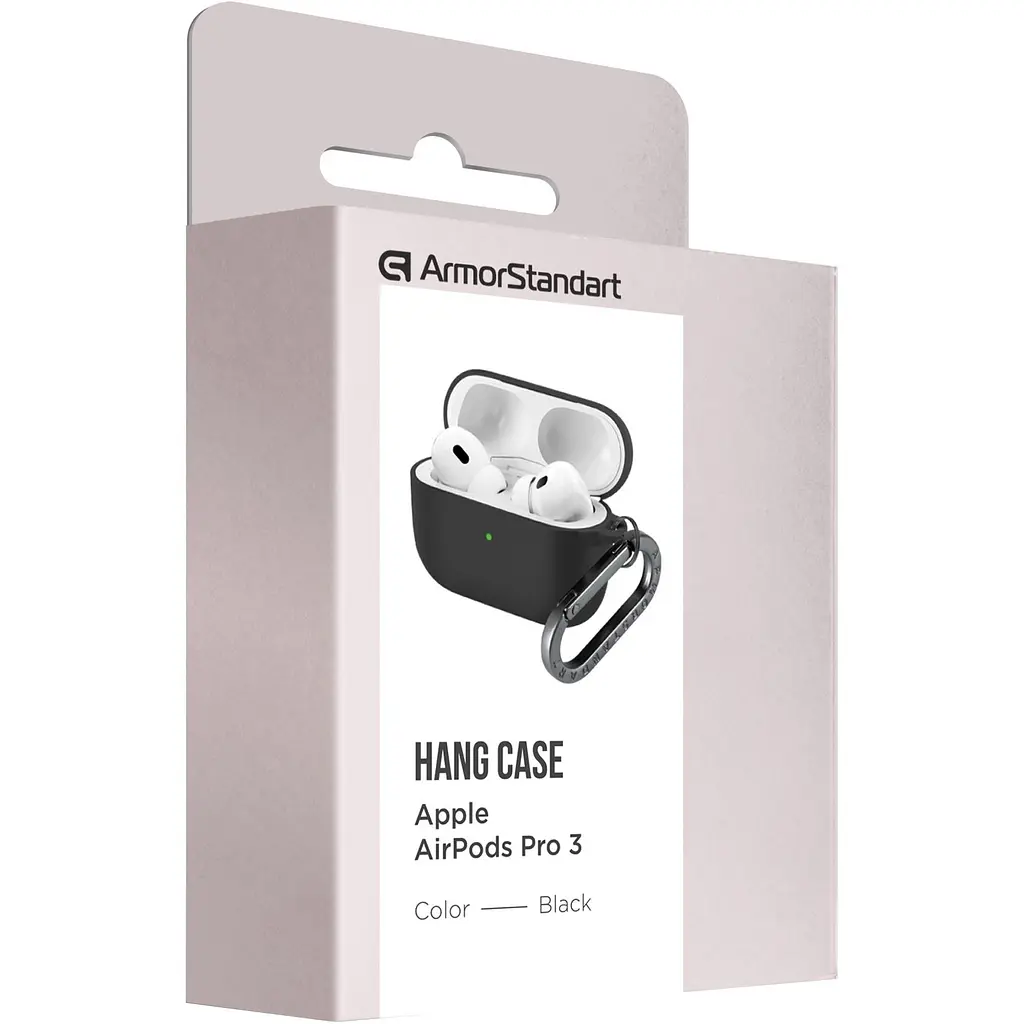 Чехол ArmorStandart Hang Case для Apple AirPods Pro 3 Black (ARM88271) [149492] - фото 3
