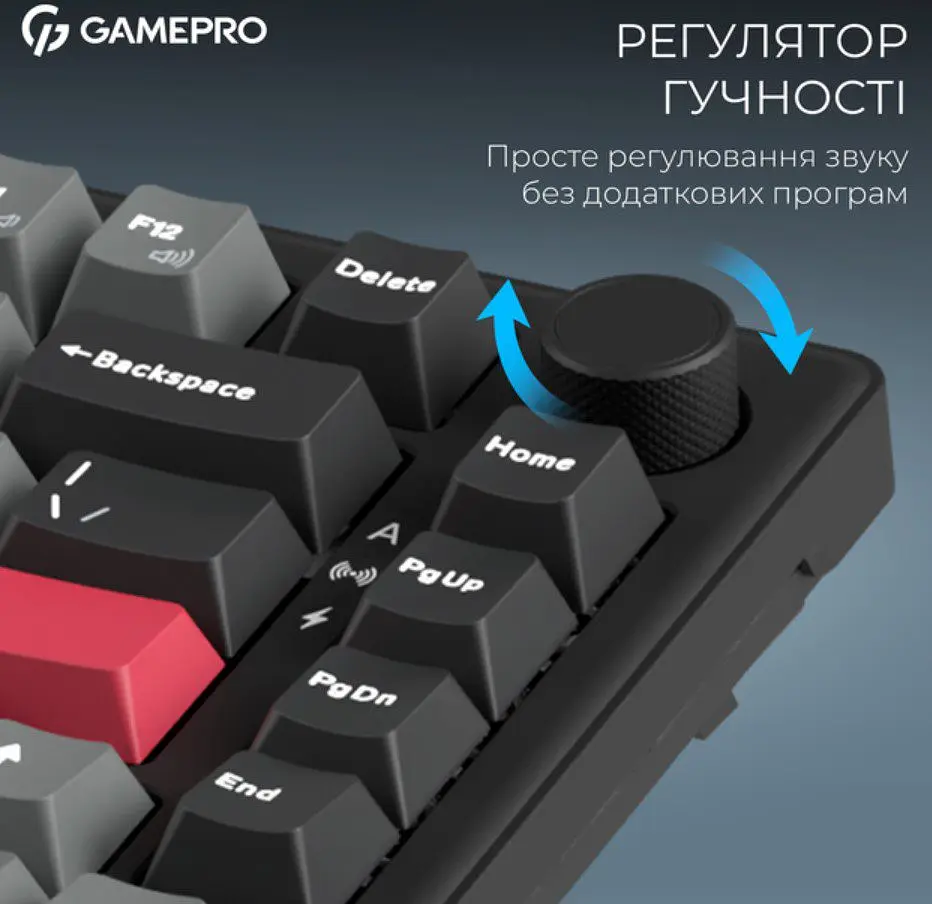 Клавіатура ігрова механічна GamePro MK-266-BK Asgard Yord Keychron Super Red Switch Bluetooth 5.2/2.4 ГГц/USB Black - фото 16