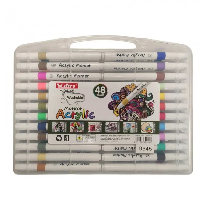 Набір акрилових маркерів на водній основі у кейсі 48 штук Acrylic Marker Y 04 - фото 2