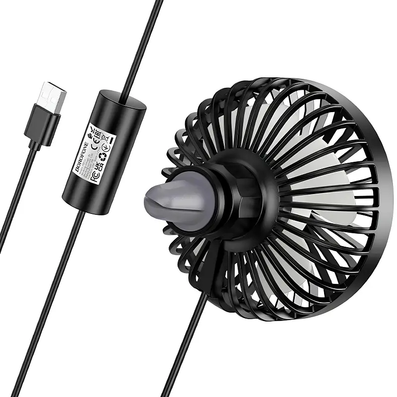 Вентилятор автомобільний Borofone DBF11 three speed USB-A Black - фото 3