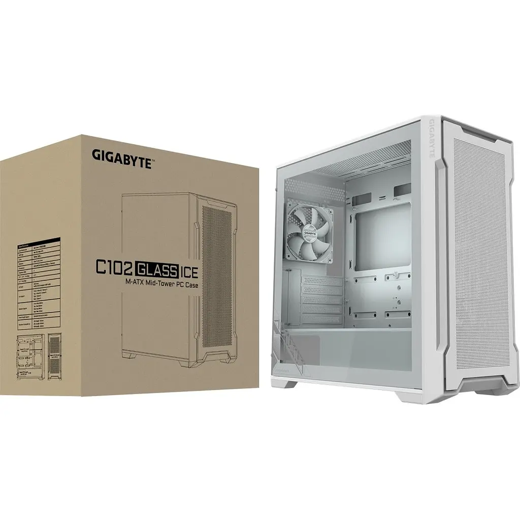 Корпус Gigabyte C102 зі склом крижано-білий (GB-C102GI) [173398] - фото 8