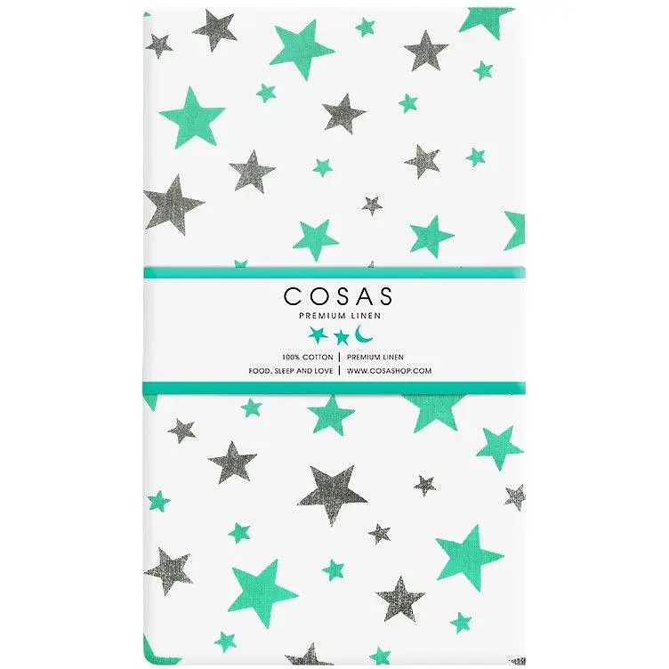 Набір простирадл на резинці Cosas Stars CS1 60х120х12 см (SetSheet_StarMintGrey_StarGrey_120x60) - фото 2