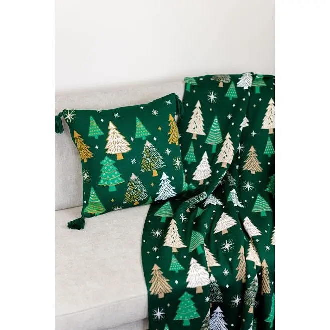 Наволочка Прованс  Ялиночка в'язана зелена 45х45 см (37493) - фото 3