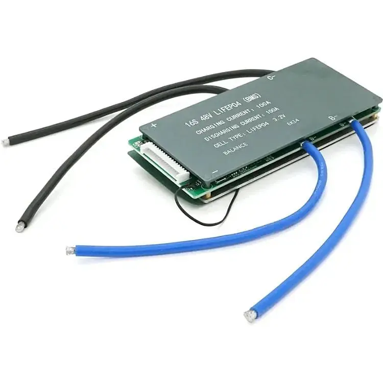 BMS плата Leiba LiFePo4 48V 16S 100A, алюминиевый радиатор - фото 1