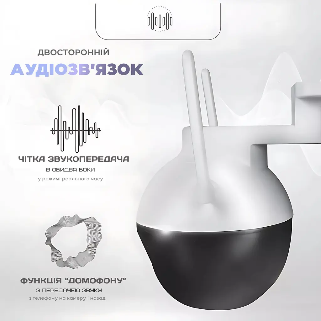Камера відеоспостереження IP Wi-fi, 355 ° Full HD IP66 6MP 1920x1080p, біла / чорна (4690954441) - фото 8