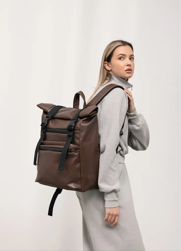 Рюкзак ролл Sambag унисекс RollTop LTT шоколадный 41 x 30 x 16 см (24238020) - фото 2