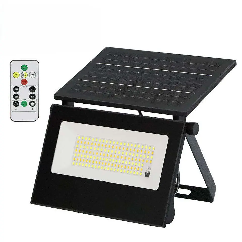 Вуличний LED ліхтар на сонячних батареях Yiwu 15.5x3.2x10.5 см прожектор світлодіодний вуличний 110 LED 200 Вт із сонячною панеллю HP-5-58 - фото 2
