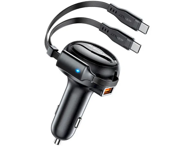 Автомобільний зарядний пристрій Acefast B13 Fast Charge 53 W + cable USB-C 0.85 м Black (6974316282921) - фото 2