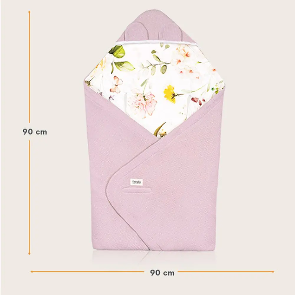 Ковдра для люльки Lionelo Travel Swaddle Blanket pink flower (LO-TRAVEL SWADDLE BLANKET PINK FLOWER) - фото 5