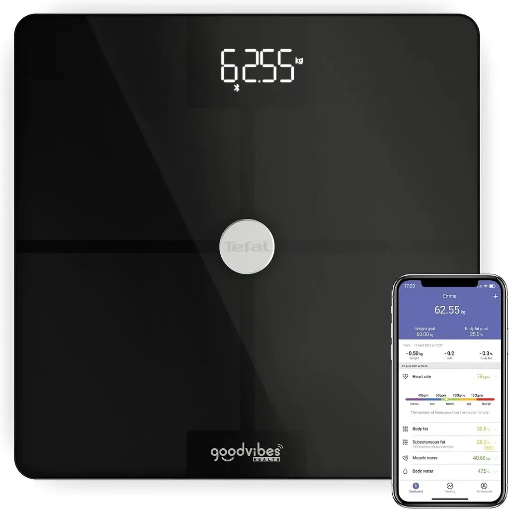 Ваги підлогові Tefal Goodvibes Smart Bluetooth 180 кг Акумулятор Li-Ion скло чорні - фото 2