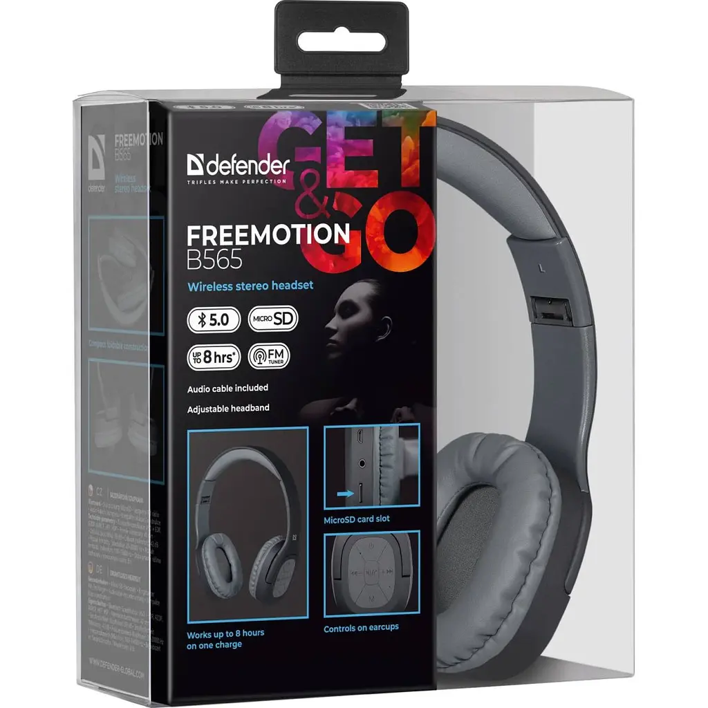 Гарнітура Defender FreeMotion B565 Bluetooth + 3.5 мм Black-Gray (63565) - фото 6