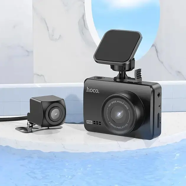 Відеореєстратор Hoco DV3 2,45-inch IPS+Камера Заднього Виду Чорний - фото 7