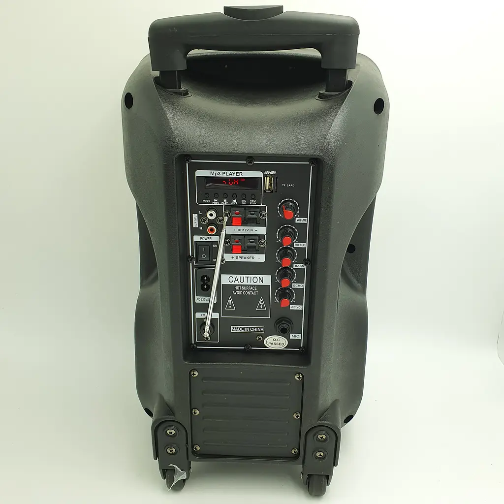 Акустична система акумуляторна колонка 10" з мікрофоном радіо Su-Kam BT100D 500 Вт чорна - фото 3