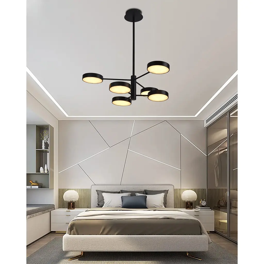 Світильник стельовий Miorro LED Fiori з пультом ДУ 70W 2700-6000К чорний (51-313-002) - фото 7