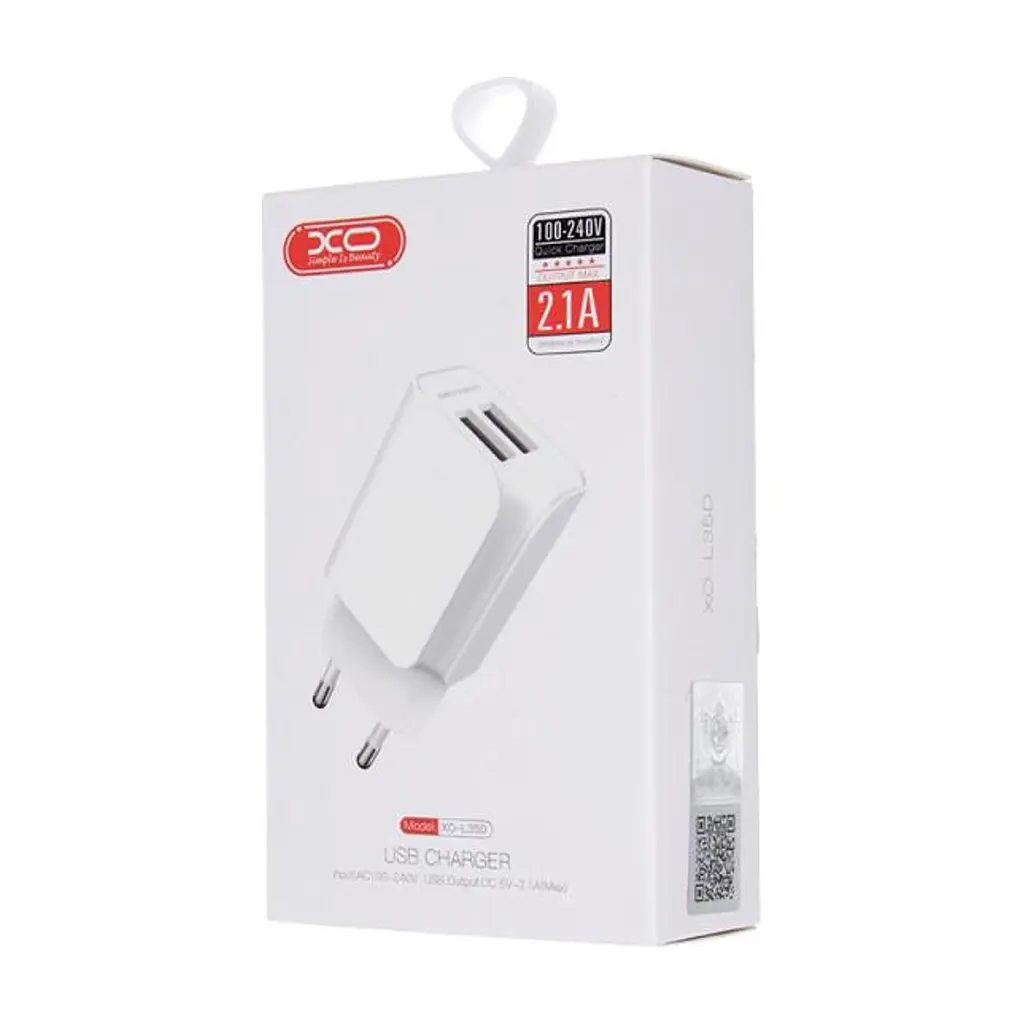 Зарядний пристрій XO L35D 2USB / 2.1А + Lightning white (XO-L35-LGHT) - фото 4