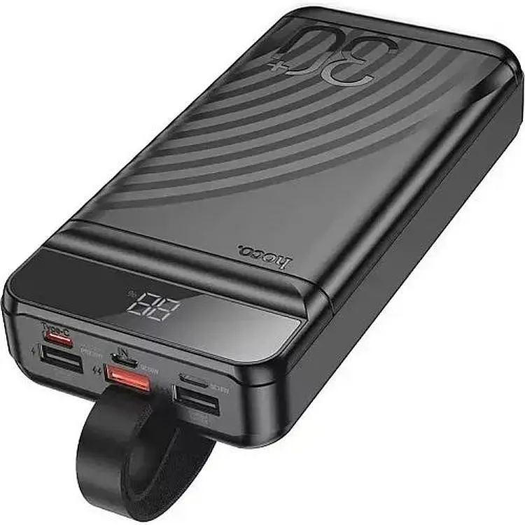 Портативная батарея Hoco J123B Element 22.5W+PD20W with LCD and LED-lamp 30000 mAh Black - фото 3