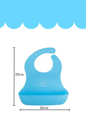 Силіконовий слинявчик з кишенею Kiddy Блакитний Ведмедик 02678 - фото 3