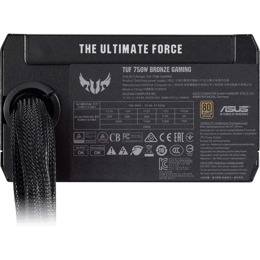 Блок питания Asus TUF Gaming 750W Bronze (TUF-GAMING-750B) [93739] - фото 9