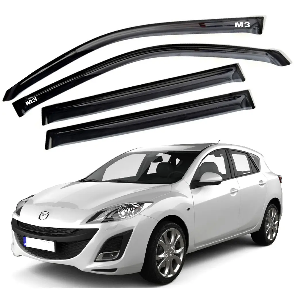 Дефлектори вікон вітровики для Mazda 3 2003-2009 Хечбек Гнучкі (Acrylic)