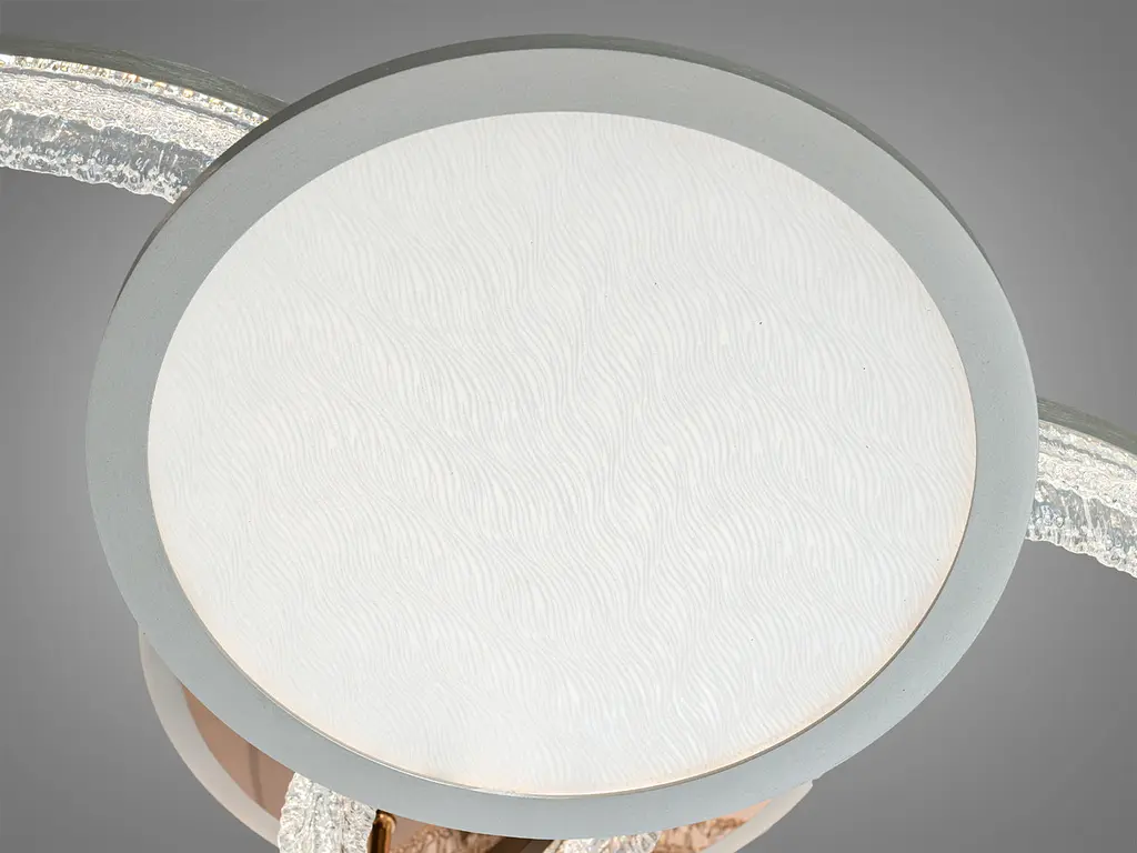 Стельова LED люстра Diasha 8819/500+400+300 золото 95W пульт 3 кільця 3 режими - фото 4
