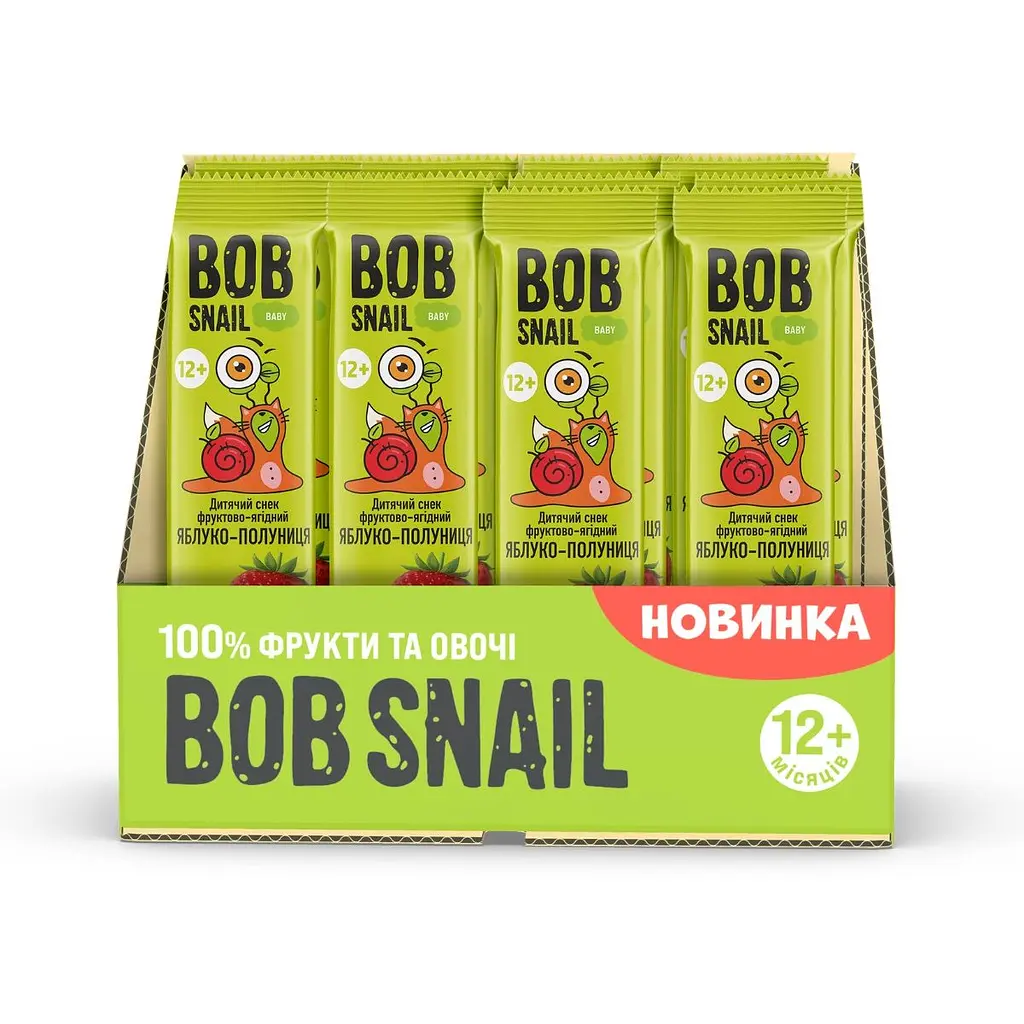 Дитячий снек  Bob Snail Яблуко-Полуниця 17 г - фото 3