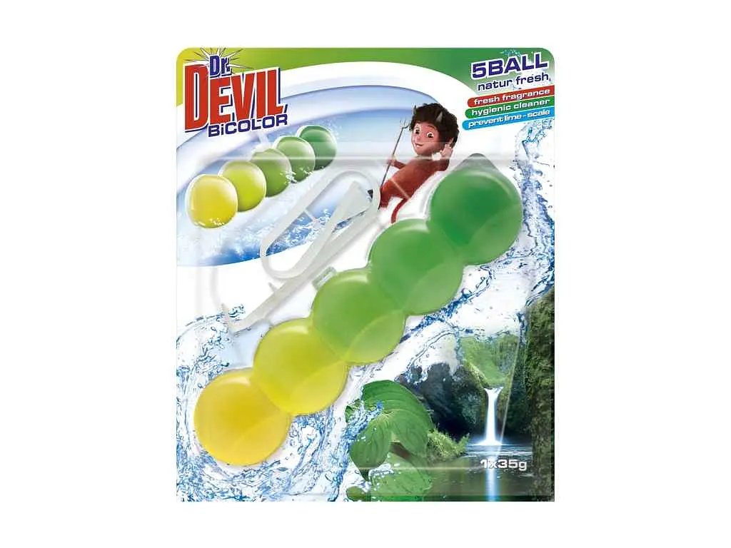 Блок для туалетів Dr.DEVIL 1шт BiColor 35г Природна Свіжість