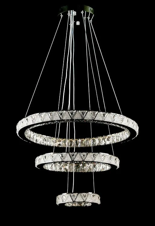 Світлодіодна люстра Splendid Ray L51007/60+40+20/3 LED з кришталем, хром, 100 Вт, з пультом і димером - фото 2