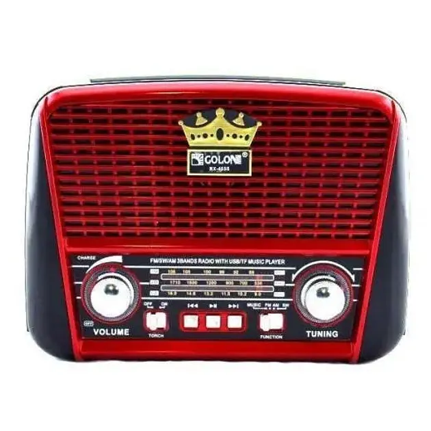 Радиоприемник Golon RX-455S Solar с солнечной панелью красной - фото 2