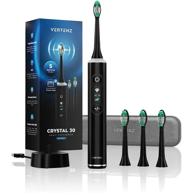 Звуковая зубная щетка Vertenz Crystal 30 Black - фото 2