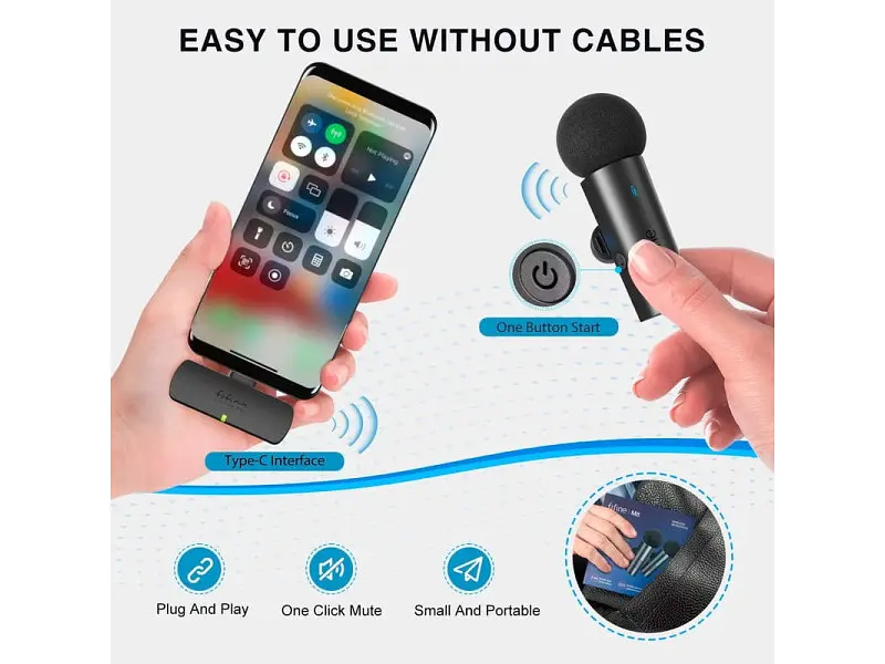 Мікрофон для смартфона Fifine M8 Wireless - фото 6