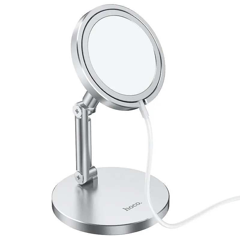 Держатель Hoco Daring magnetic wireless charging desktop stand PH39 (без MagSafe) серебристый - фото 4