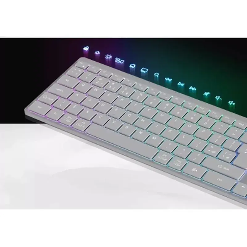 Клавіатура Canyon HKB-W11 Slim Dual Mode Wireless/Bluetooth RGB UA Grey (CNS-HBTK11G) - фото 5