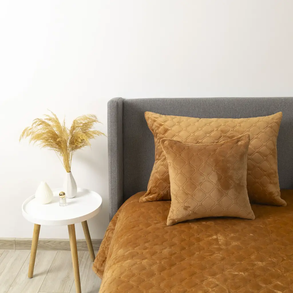 Покривало ТЕП велюрове Velour 150x210 см кавове Ромб круглий - фото 5