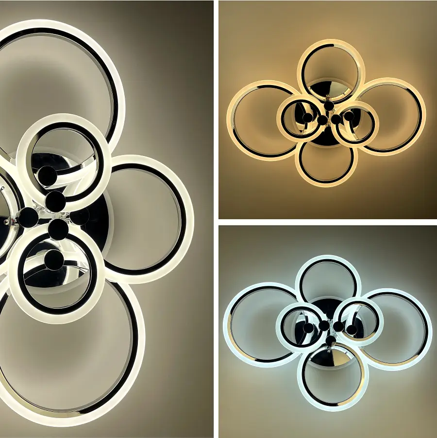 Светодиодная люстра Senta на 6 колец в серебряном корпусе Line.F A 2374/6 RGB CH - фото 7