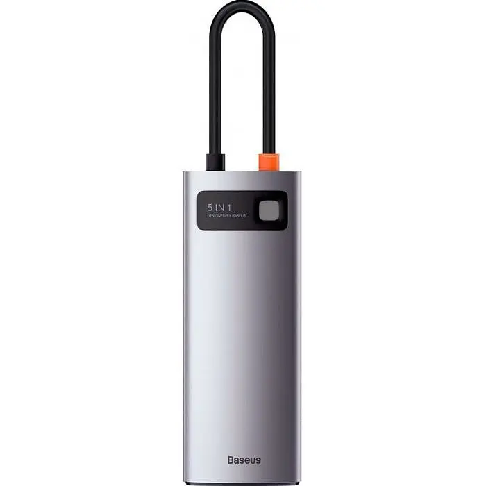 USB-хаб Baseus Metal Gleam Series 5 в 1 Multifunctional Gray [WKWG020013] [96294] - фото 4