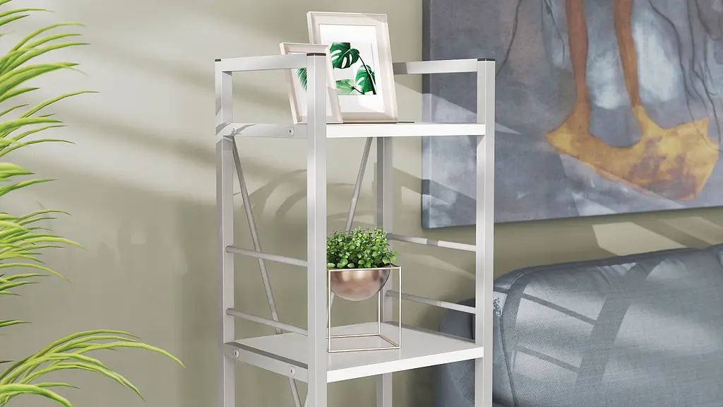 Этажерка 4/34 Ferrum-decor Серии Коннект 120x34x28 серый ДСП Белый 16мм (FRD-104283) - фото 3