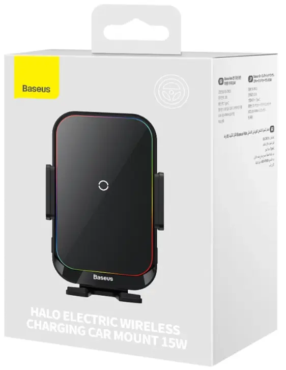 Автотримач із бездротовою зарядкою Baseus Halo Electric Wireless Charger 15W Black (SUDD000001) [82037] - фото 5