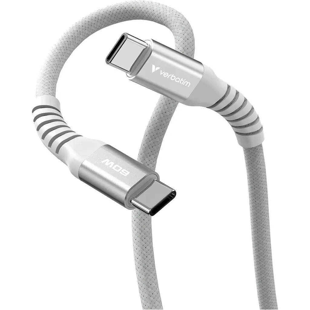 Кабель Verbatim 60 Вт /USB-C–USB-C /120 см-сірий (31850) - фото 3