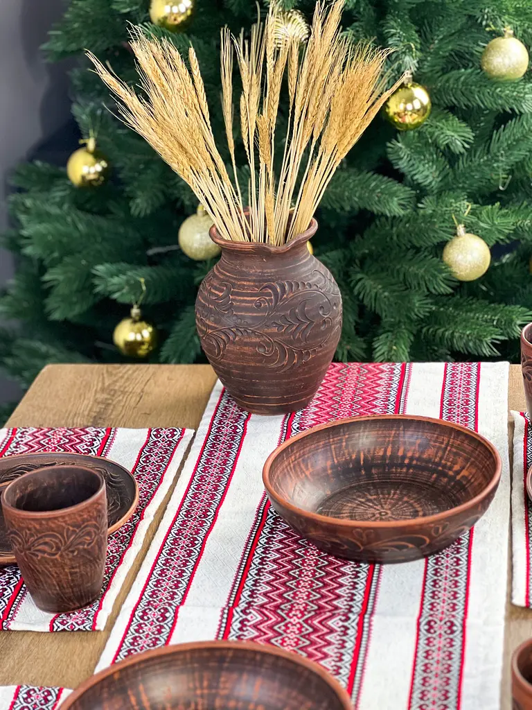 Лляна доріжка з українським орнаментом Рандеву 140х30 см Червоний - фото 4