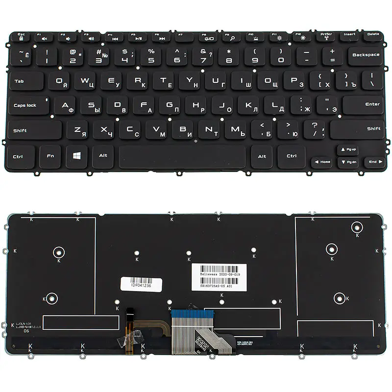 Клавіатура для ноутбука DELL (XPS: 15 9530, Precision: M3800) rus, black, без фрейма, підсвічування клавіш - фото 2