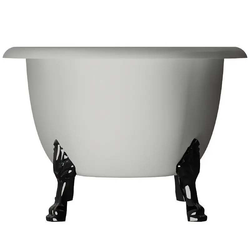 Ванна отдельностоящая глянцевая Amidicon Olimpia 180x90 белая из литого камня черные ножки OLIMPIA_180_nizhk-bl_HL, Белый - фото 9